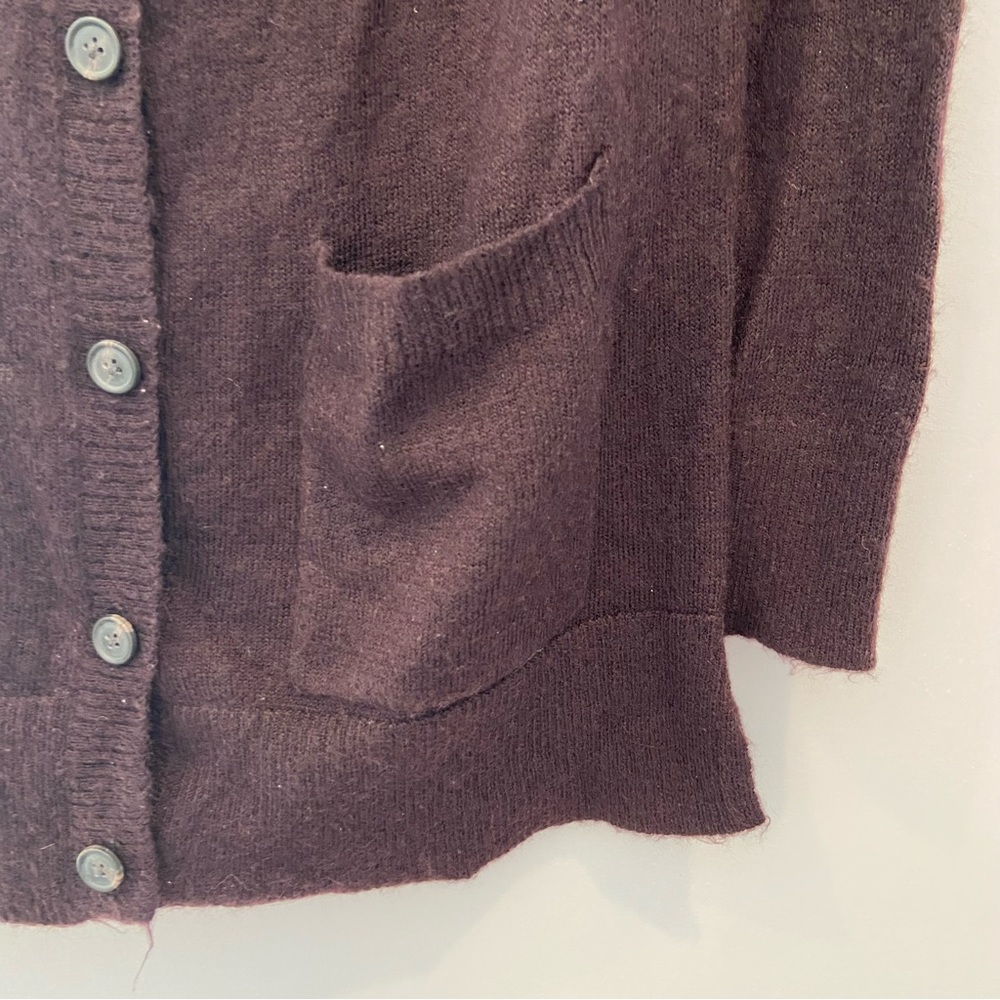 AMERICAN EAGLE Grandpa Cardigan Plum V-Neck Button Down Longline Small - Picture 6 of 7
